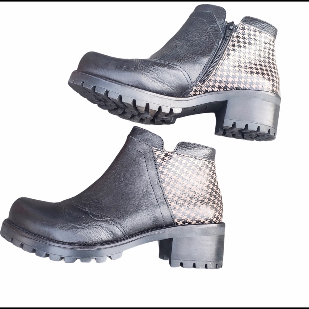 BRAKO Chunky houndstooth leather platform shoes